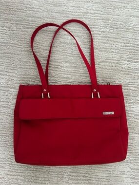 Simply Go Red Women's Tote Bag with Front Flap Pocket